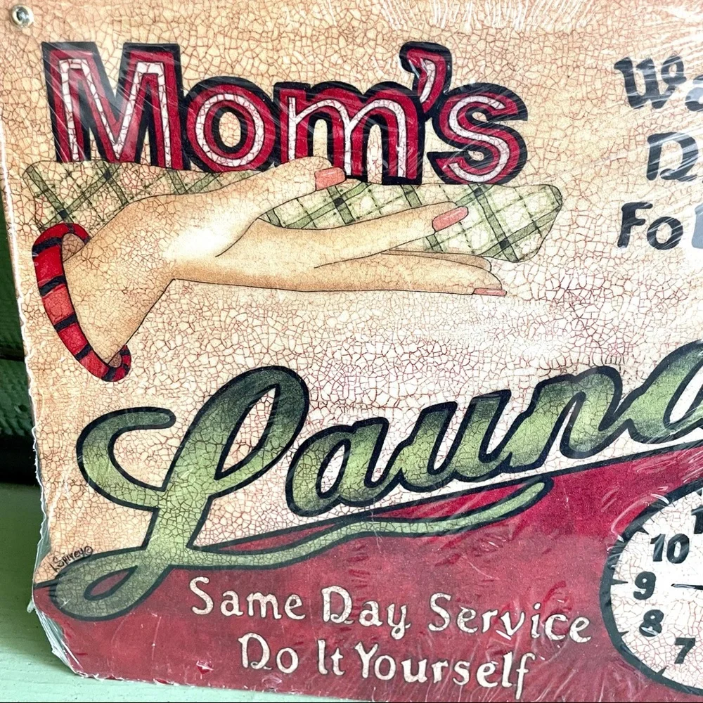 NEW Heavy Duty Steel Mom’s Laundry Metal Sign